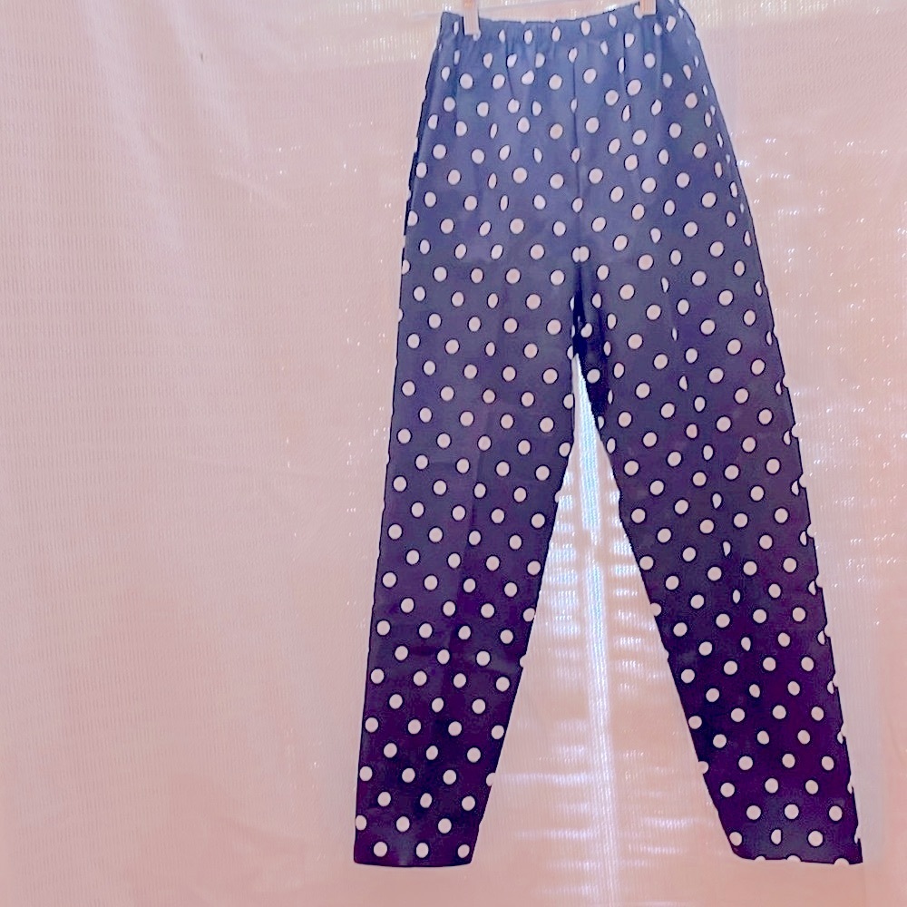 Avon Blue and White Polka Dot Women Leggings (Coordinate Blouse in this Closet)